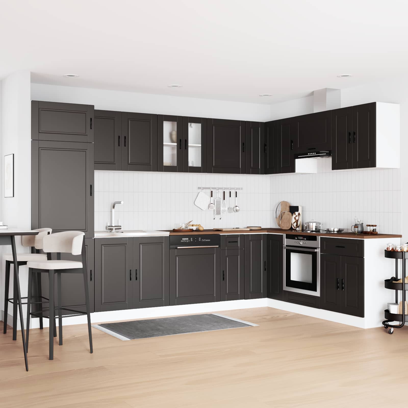 Novaro Mosogatószekrény Porto 2 db Fekete 80 x 46 x 81,5 cm Szerelt Fa