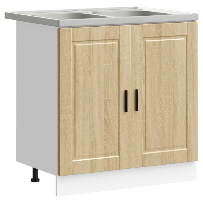 Novaro Mosogatószekrény Porto 2 db Barna 80 x 46 x 81,5 cm Szerelt Fa - Image 2