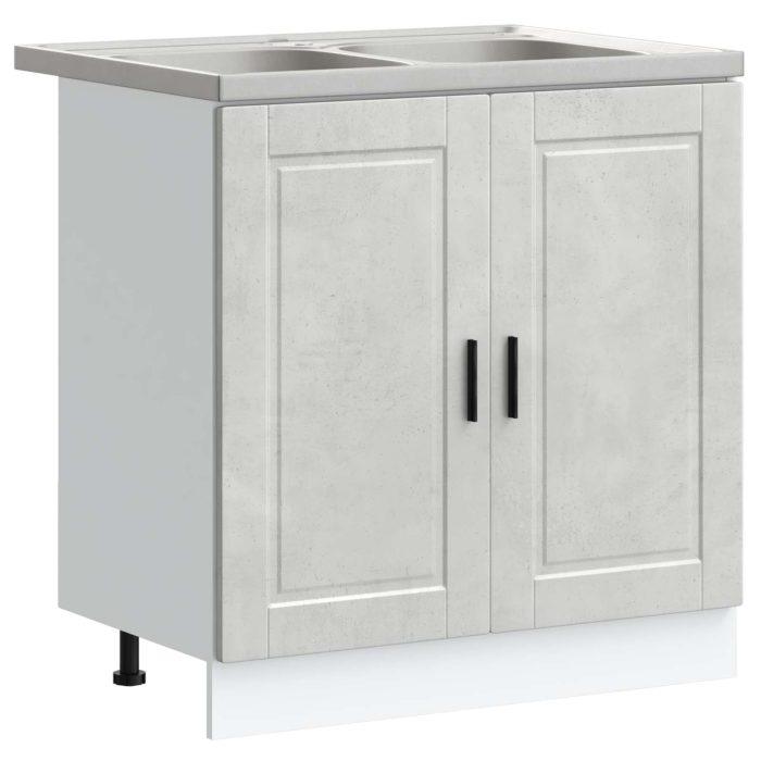 Novaro Mosogatószekrény Porto 2 db Szürke 80 x 46 x 81,5 cm Szerelt Fa - Image 2