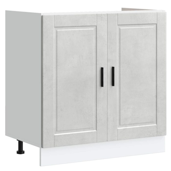 Novaro Mosogatószekrény Porto 2 db Szürke 80 x 46 x 81,5 cm Szerelt Fa - Image 4