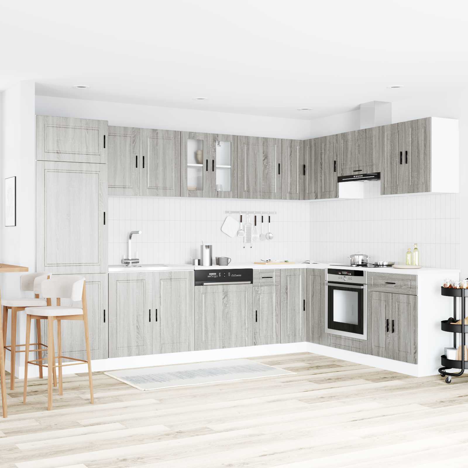Novaro Mosogatószekrény Porto 2 db Szürke 80 x 46 x 81,5 cm Szerelt Fa