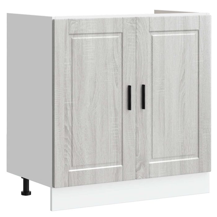 Novaro Mosogatószekrény Porto 2 db Szürke 80 x 46 x 81,5 cm Szerelt Fa - Image 4