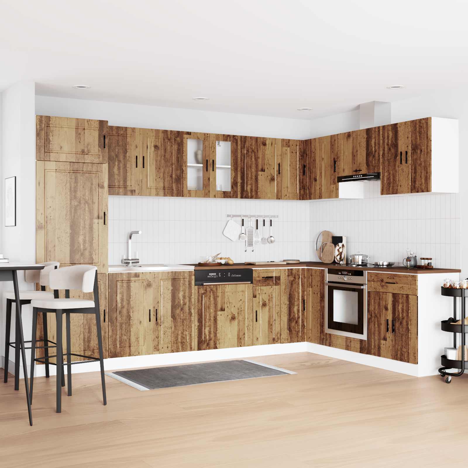 Novaro Mosogatószekrény Porto 2 db Barna 80 x 46 x 81,5 cm Szerelt Fa