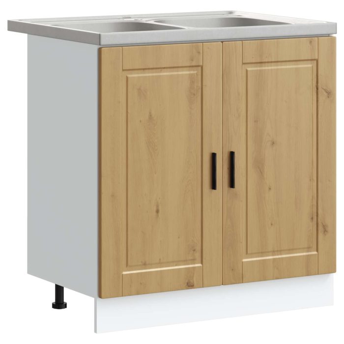Novaro Mosogatószekrény Porto 2 db Barna 80 x 46 x 81,5 cm Szerelt Fa - Image 2