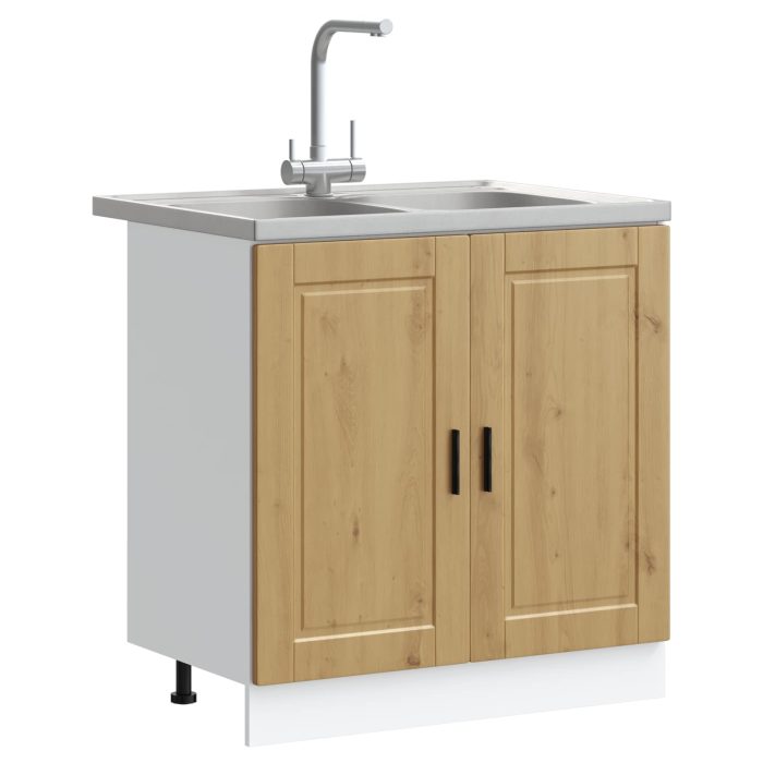 Novaro Mosogatószekrény Porto 2 db Barna 80 x 46 x 81,5 cm Szerelt Fa - Image 3
