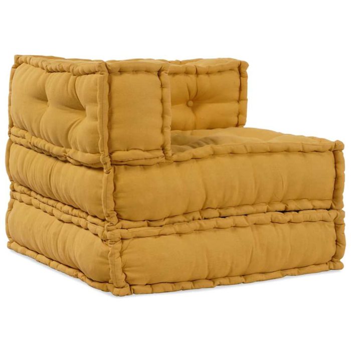 Novaro Moduláris Kanapé Egység 2 db Szövet Sárga 140 x 70 x 56 cm - Image 6