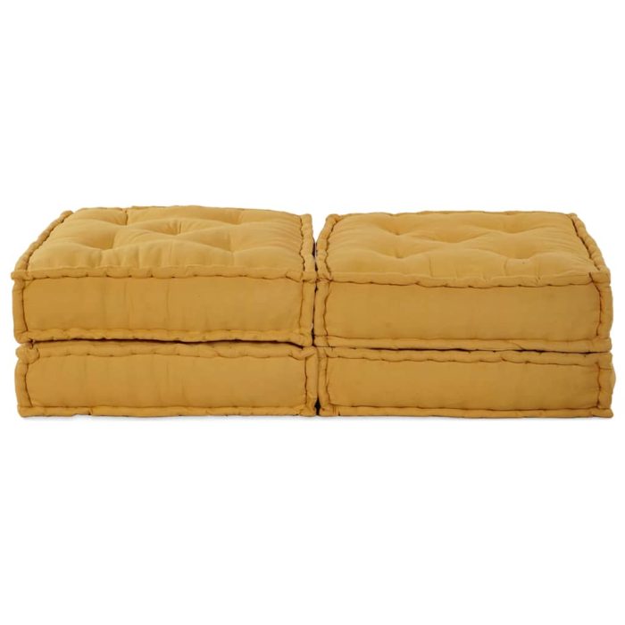 Novaro Moduláris Kanapé Egység 2 db Szövet Sárga 140 x 70 x 36 cm - Image 5