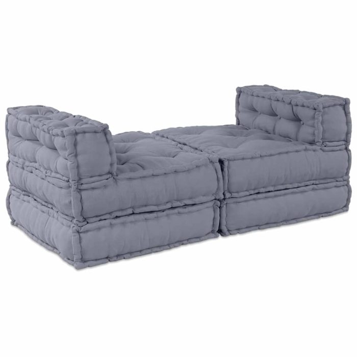 Novaro Moduláris Kanapé Egység Szövet Szürke 210 x 140 x 56 cm - Image 7
