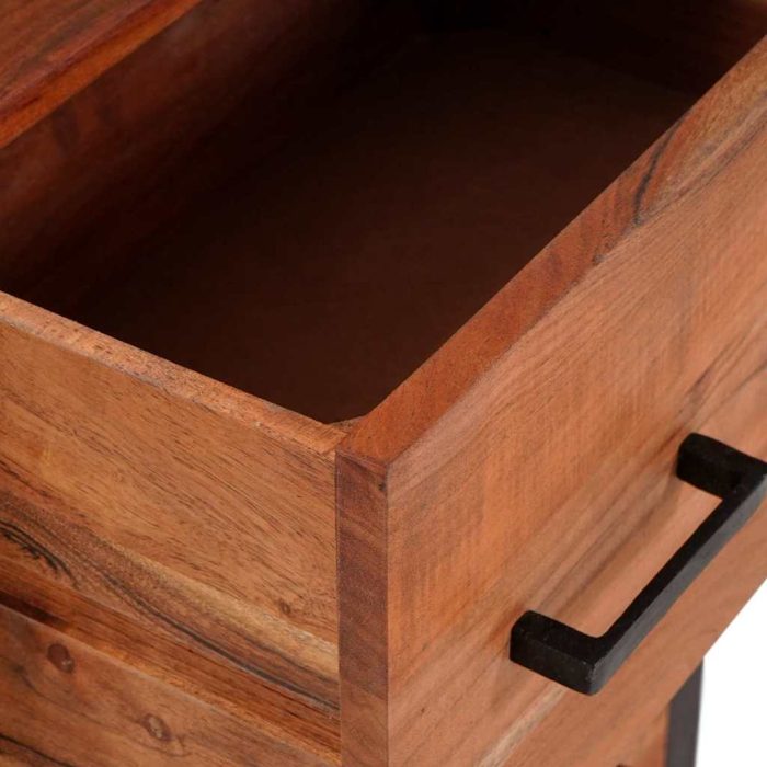 Novaro Széf 3 db Barna 110 x 30 x 75 cm Tömör Akácfa - Image 8