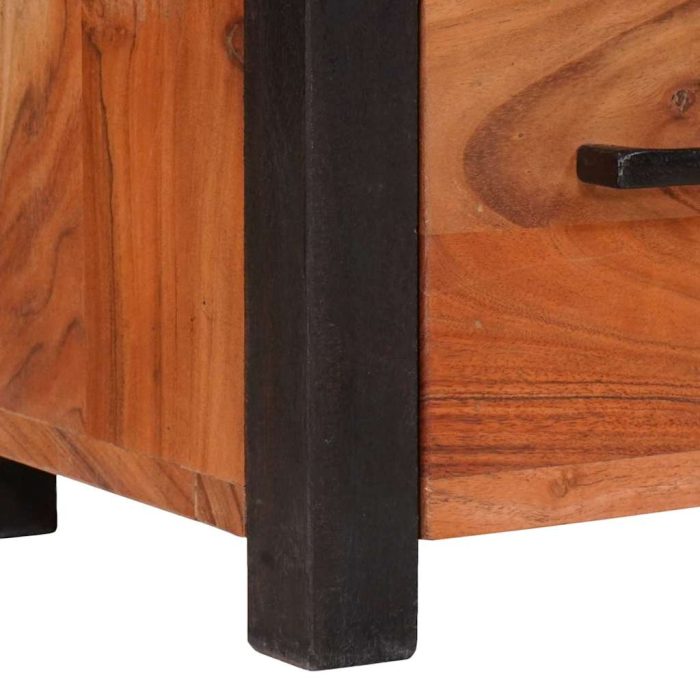 Novaro Széf 3 db Barna 110 x 30 x 75 cm Tömör Akácfa - Image 9