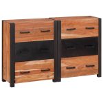 Novaro Széf 3 db Barna 110 x 30 x 75 cm Tömör Akácfa