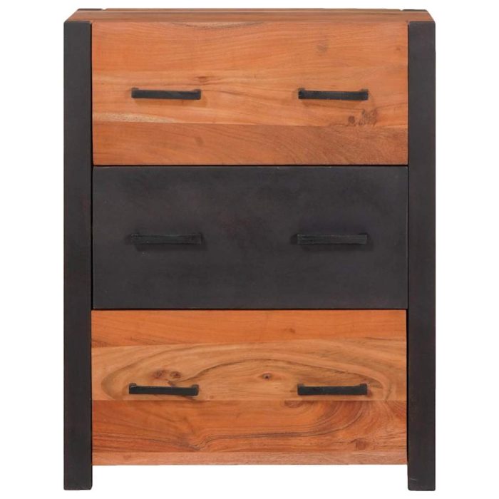 Novaro Széf 3 db Barna 110 x 30 x 75 cm Tömör Akácfa - Image 4