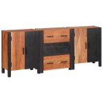 Novaro Széf 3 db Barna 55 x 30 x 75 cm Tömör Akácfa