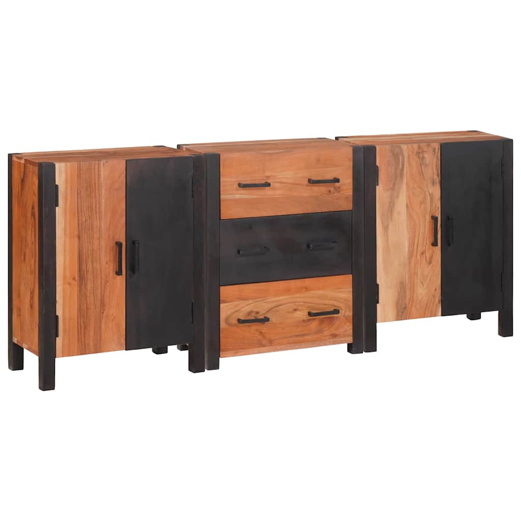 Novaro Széf 3 db Barna 55 x 30 x 75 cm Tömör Akácfa