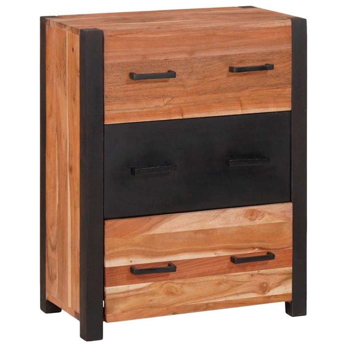 Novaro Széf 3 db Barna 55 x 30 x 75 cm Tömör Akácfa - Image 2