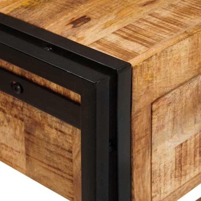 Novaro Konzolasztalok 2 db Barna 161 x 33 x 75 cm Tömör Mangófát - Image 8