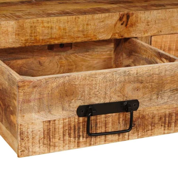 Novaro Konzolasztalok 2 db Barna 161 x 33 x 75 cm Tömör Mangófát - Image 9