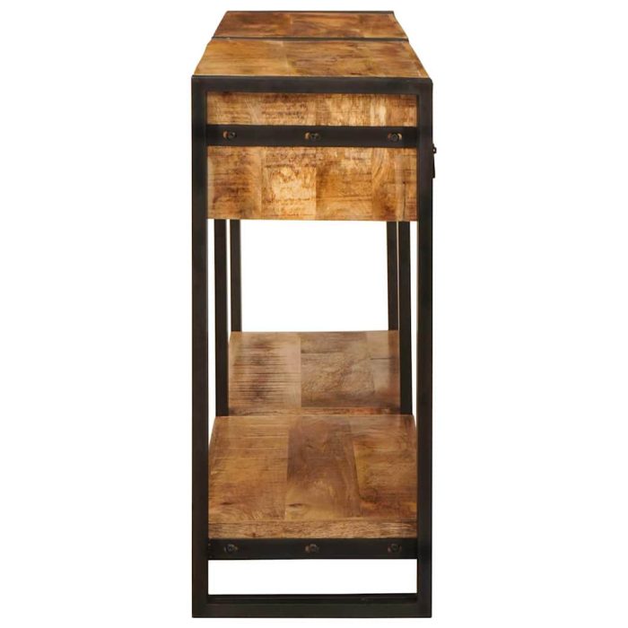 Novaro Konzolasztalok 2 db Barna 161 x 33 x 75 cm Tömör Mangófát - Image 5