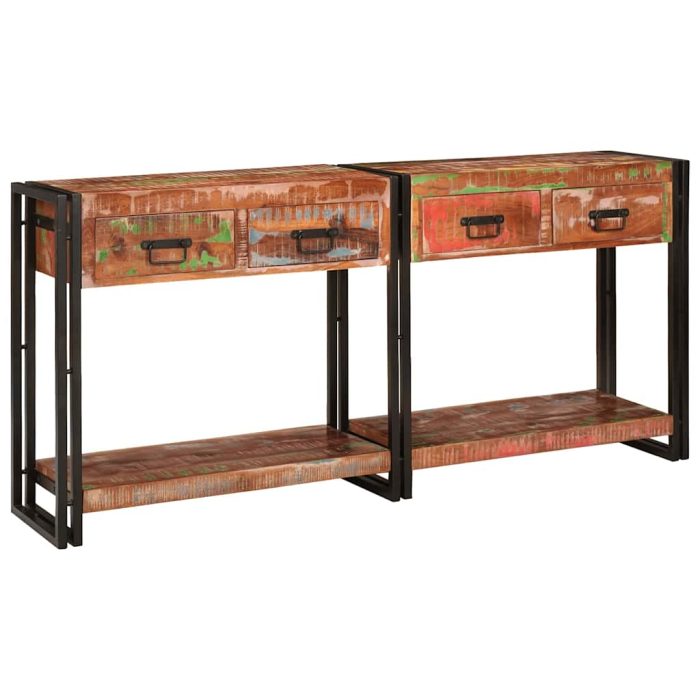 Novaro Konzolasztalok 2 db Sokszínű 161 x 33 x 75 cm - Image 7