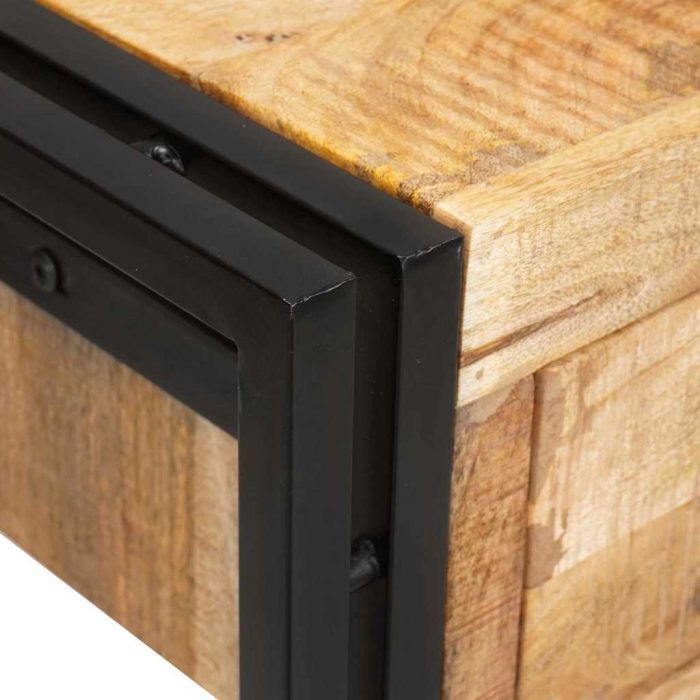 Novaro Konzolasztalok 2 db Barna 200 x 33 x 75 cm Tömör Mangófát - Image 8