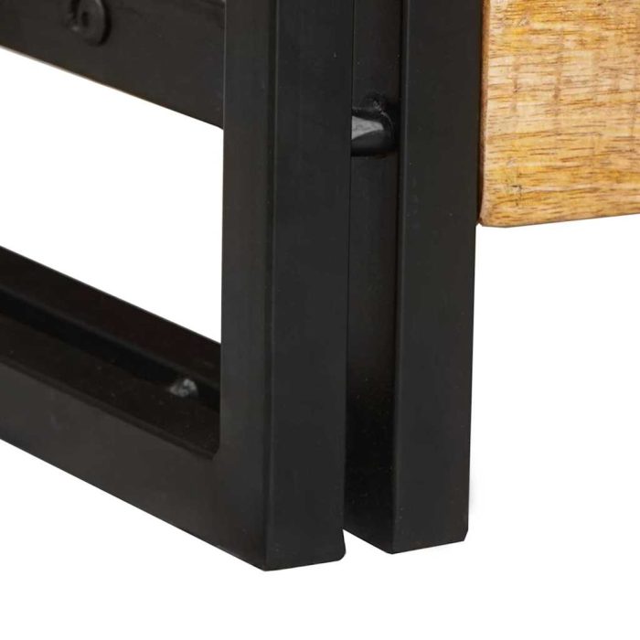 Novaro Konzolasztalok 2 db Barna 200 x 33 x 75 cm Tömör Mangófát - Image 9