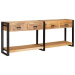 Novaro Konzolasztalok 2 db Barna 200 x 33 x 75 cm Tömör Mangófát