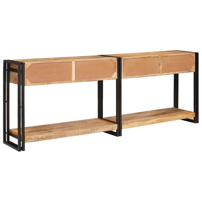 Novaro Konzolasztalok 2 db Barna 200 x 33 x 75 cm Tömör Mangófát - Image 6