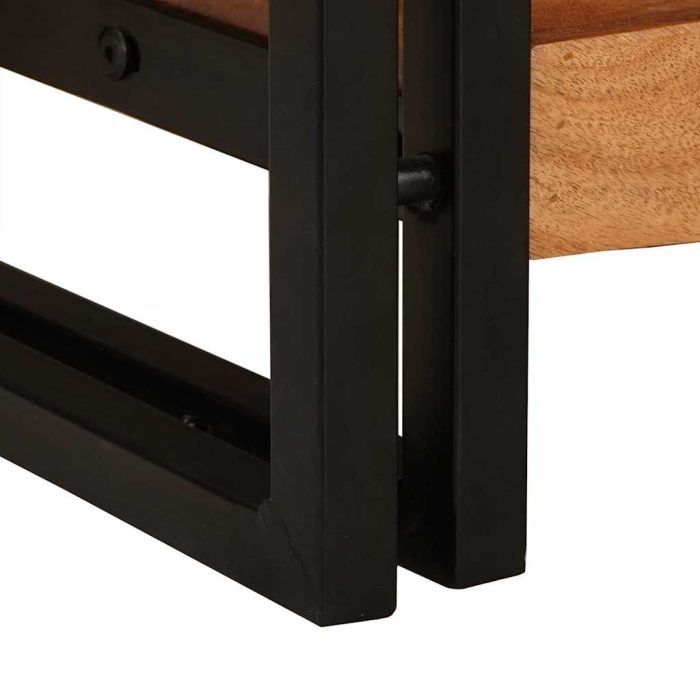 Novaro Konzolasztalok 2 db Barna 200 x 33 x 75 cm Tömör Akácfa - Image 10