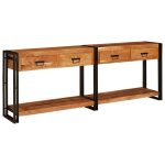 Novaro Konzolasztalok 2 db Barna 200 x 33 x 75 cm Tömör Akácfa