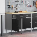Novaro Munkaszekrény fiókkal 2 db Fekete és Szürke 100 x 55 x 85 cm