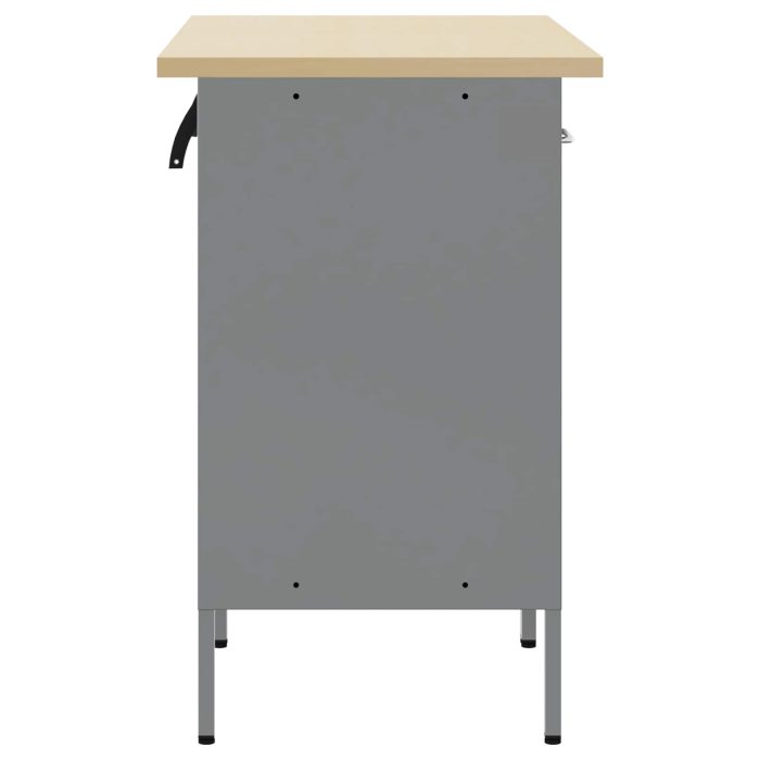 Novaro Munkaszekrény fiókkal 2 db Fekete és Szürke 100 x 55 x 85 cm - Image 7