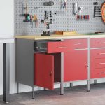 Novaro Munkaszekrény fiókkal 2 db Piros és Szürke 100 x 55 x 85 cm