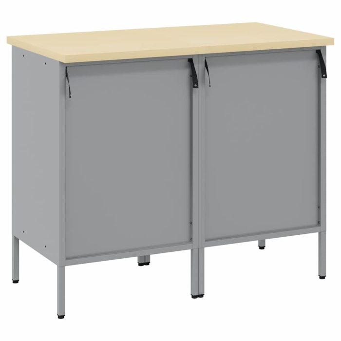 Novaro Munkaszekrény fiókkal 2 db Piros és Szürke 100 x 55 x 85 cm - Image 6