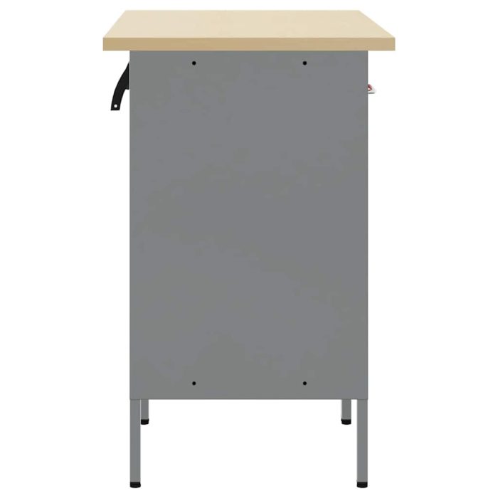 Novaro Munkaszekrény fiókkal 2 db Piros és Szürke 100 x 55 x 85 cm - Image 10