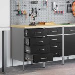 Novaro Munkaszekrény fiókkal 2 db Fekete és Szürke 100 x 55 x 85 cm