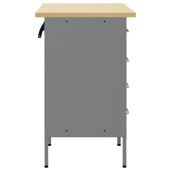 Novaro Munkaszekrény fiókkal 2 db Fekete és Szürke 100 x 55 x 85 cm - Image 7