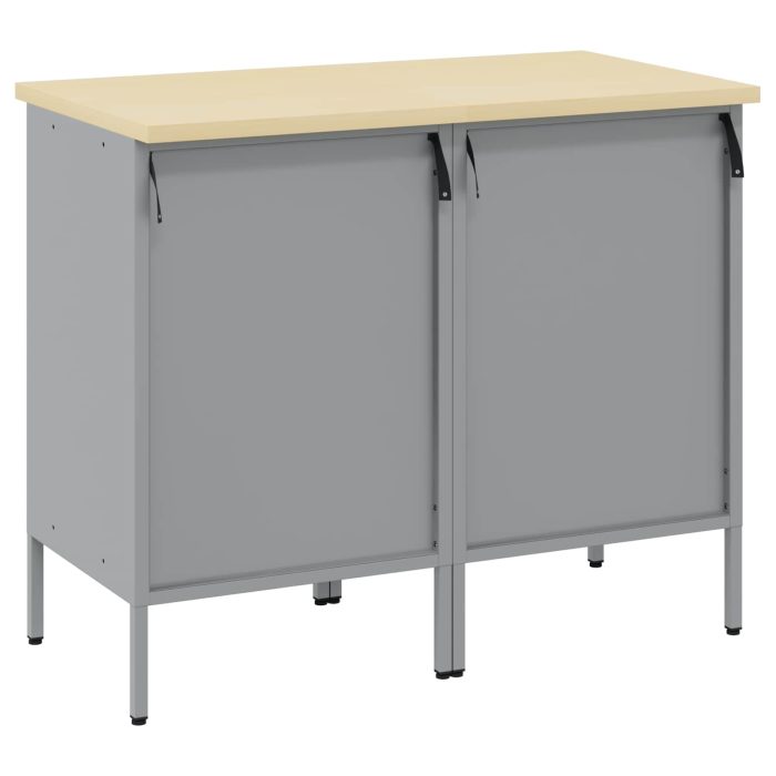 Novaro Munkaszekrény fiókkal 2 db Piros és Szürke 100 x 55 x 85 cm - Image 8