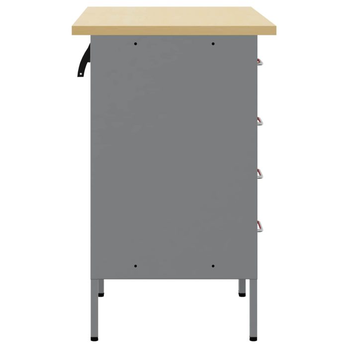 Novaro Munkaszekrény fiókkal 2 db Piros és Szürke 100 x 55 x 85 cm - Image 7