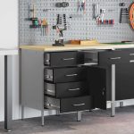 Novaro Munkaszekrény fiókkal 2 db Fekete és Szürke 100 x 55 x 85 cm