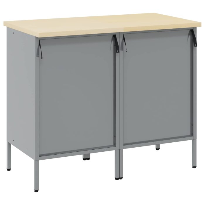 Novaro Munkaszekrény fiókkal 2 db Piros és Szürke 100 x 55 x 85 cm - Image 8