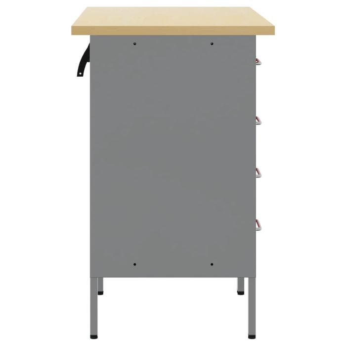 Novaro Munkaszekrény fiókkal 2 db Piros és Szürke 100 x 55 x 85 cm - Image 7
