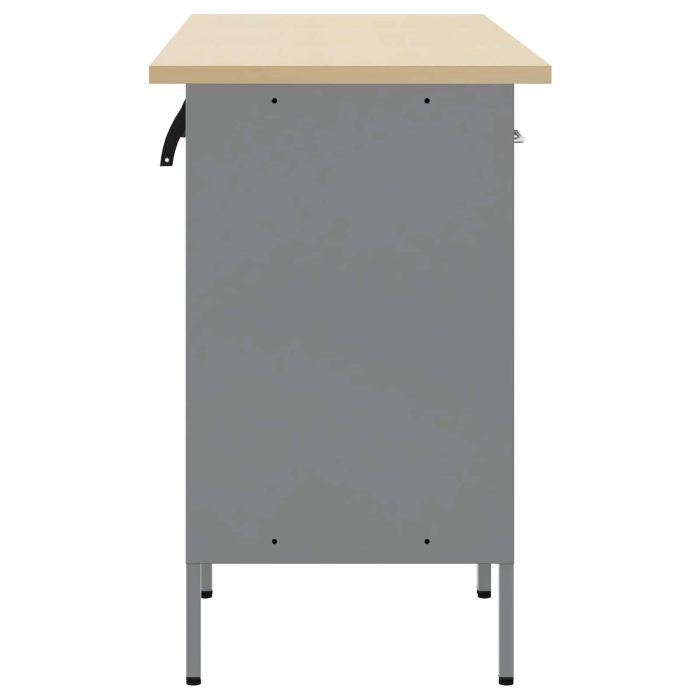 Novaro Munkaszekrény fiókkal 3 db Fekete és Szürke 150 x 55 x 85 cm - Image 7