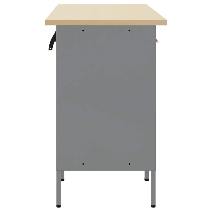Novaro Munkaszekrény fiókkal 3 db Piros és Szürke 150 x 55 x 85 cm - Image 5