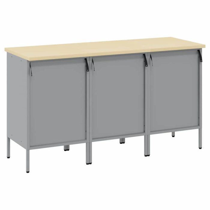 Novaro Munkaszekrény fiókkal 3 db Piros és Szürke 150 x 55 x 85 cm - Image 8