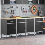 Novaro Munkaszekrény fiókkal 4 db Fekete és Szürke 200 x 55 x 85 cm