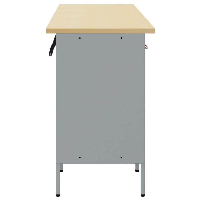 Novaro Munkaszekrény fiókkal 4 db Piros és Szürke 200 x 55 x 85 cm - Image 4