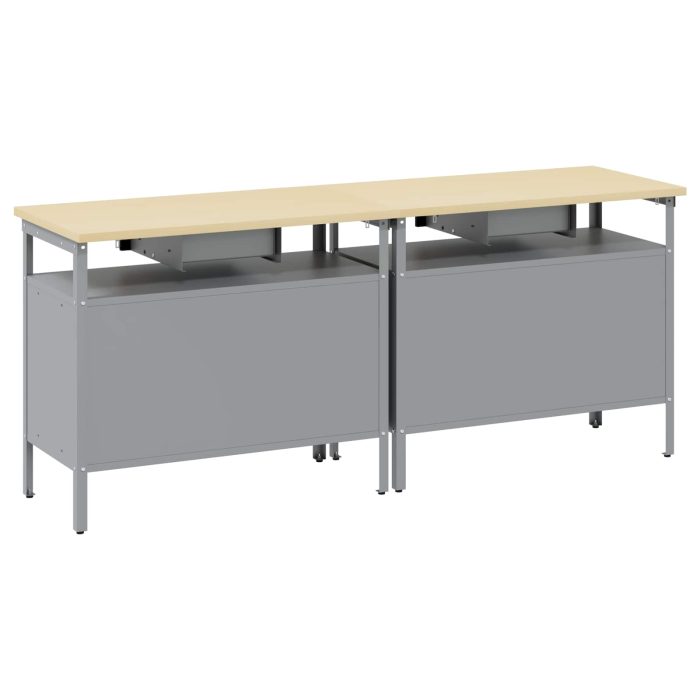 Novaro Munkapad készlet 2 db Fekete és Szürke Porszórt acél - Image 8