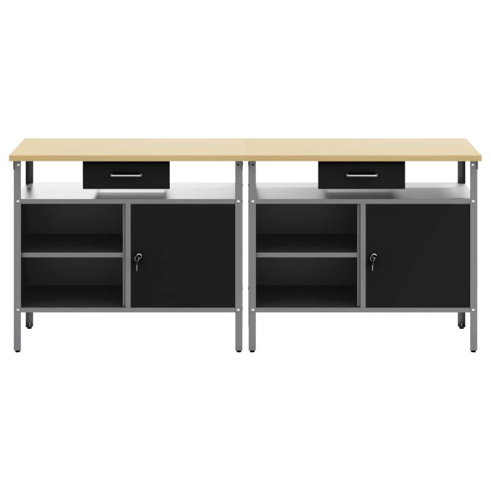 Novaro Munkapad készlet 2 db Fekete és Szürke Porszórt acél - Image 6