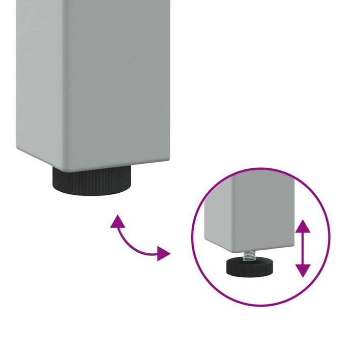 Novaro Munkapad készlet 2 db Barna és szürke Porszórt acél - Image 8