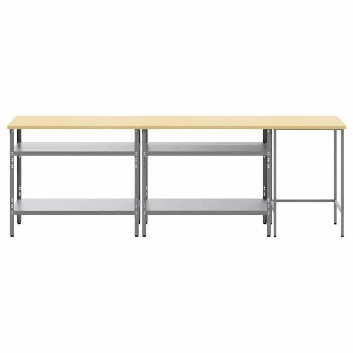 Novaro Munkapad készlet 3 db Barna és szürke Porszórt acél - Image 7